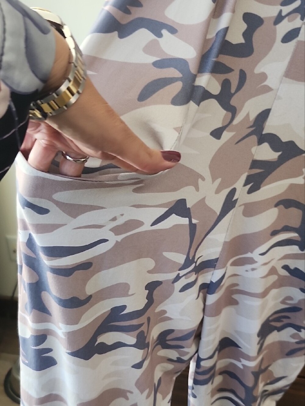 Sleeveless Camo Print Maxi Dress - Neutral Tones - Picture 2 of 7